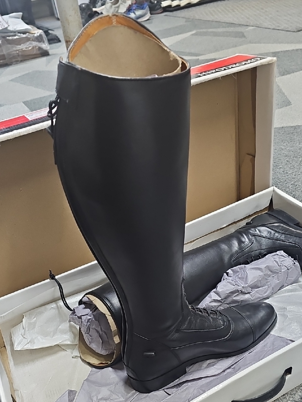 Black Equestrian Horse Riding English Tall Field Boots 38W (Womens Size 8). - Picture 11 of 16